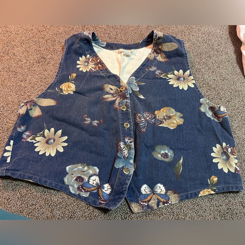 Vintage Stampede Butterfly Vest Size 2X